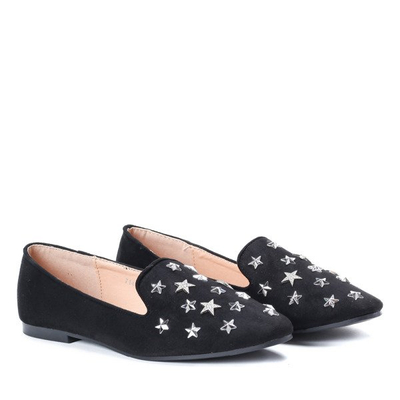 Czarne mokasyny z gwiazdkami Shimmer- Obuwie