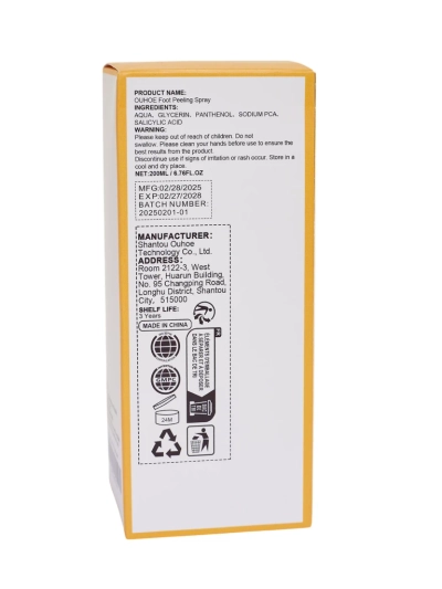 Sprej na chodidlá a päty s peelingovým účinkom