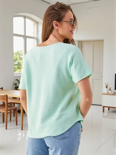 Royalfashion Tenký dámsky sveter s krátkymi rukávmi