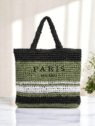 Royalfashion Veľká dámska slamená taška Paris Stripe