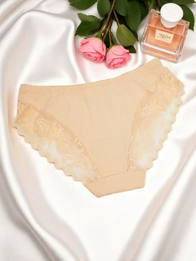 Royalfashion Dámske bavlnené nohavičky s čipkou Pure Lace