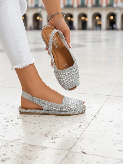 Royalfashion Ženski sandali espadrile z cirkoni Belle Sparkle