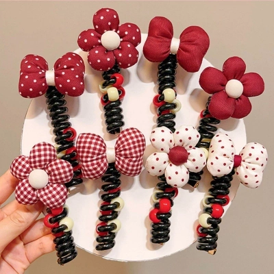 Royalfashion Gumička do vlasov špirála s malým kvietkom Blossom Coil