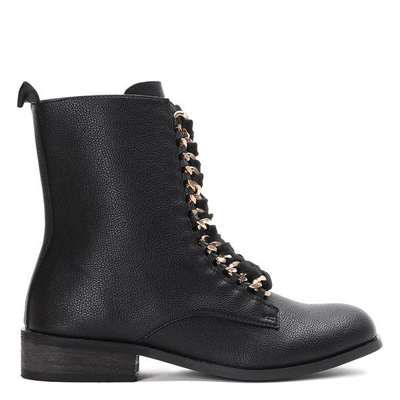 Czarne, wysokie workery Emma- Obuwie