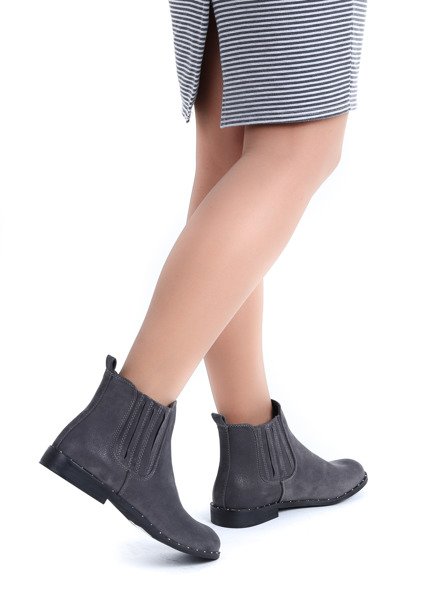 Klasyczne sztyblety w kolorze szarym Audria- Obuwie