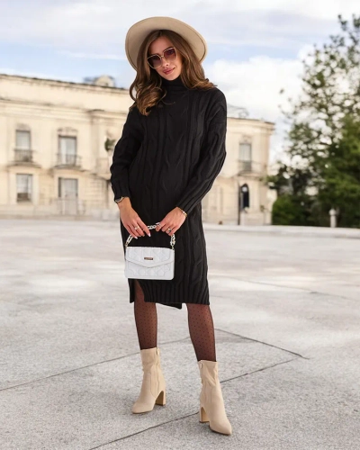 Royalfashion Pletený ženský svetrový šat