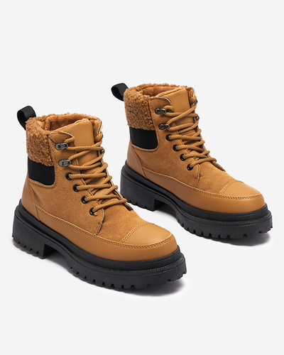 OUTLET Dámske zateplené trapérové čižmy v ťavej farbe Norisis - Obuv