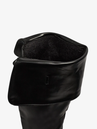 Ženski škornji čez koleno iz eko usnja Denivra