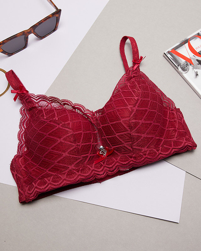 Hnedá dámska vystužená podprsenka s čipkou - Spodná bielizeň