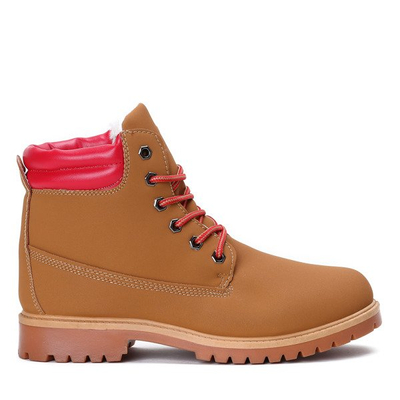 Brązowo-czerwone trapery Juliette - Obuwie