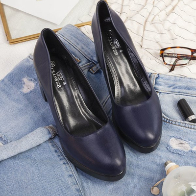 Černě lakovaná čerpadla na sloupu Leonid - Obuv 1