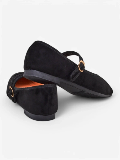 Royalfashion Dámske baleríny z ekologickej semišovej kože s popruhom Ernie