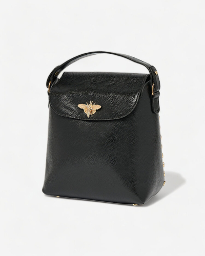 Royalfashion Čierna dámska kabelka strednej veľkosti