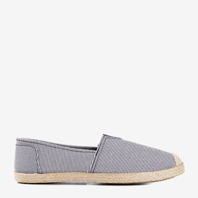 Espadrilles černé a bílé pruhované textilie Timsaio - Obuv