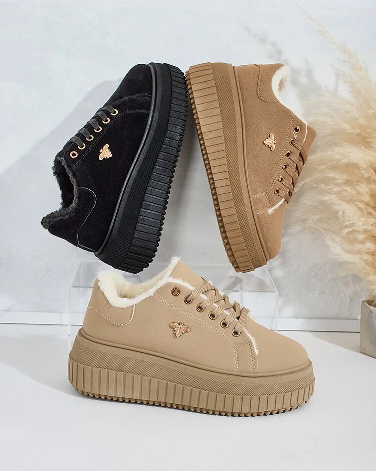 Royalfashion Zateplené dámske tenisky s kožušinou Noxu