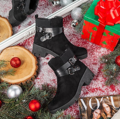 Černé ploché kotníkové boty Debra - Obuv