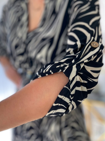Royalfashion Dámska dlhá oversize tunika so vzorom a'la zebra