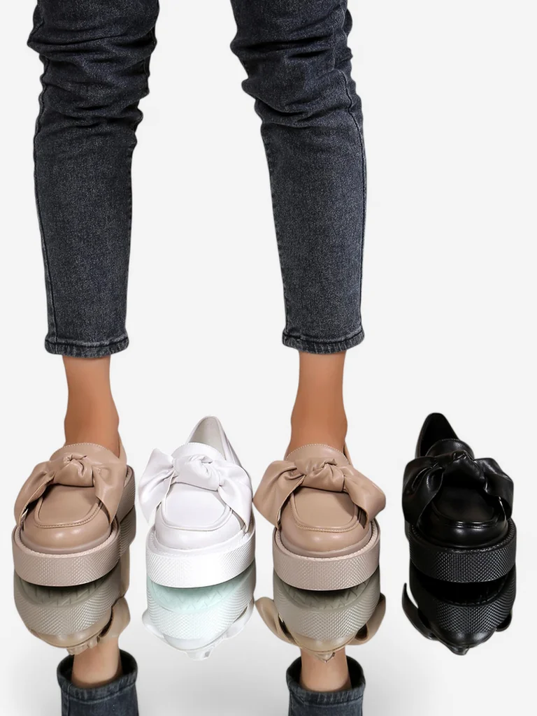 Royalfashion Elegantné dámske mokasíny s mašľou Ortto