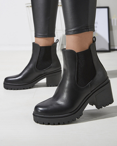 OUTLET Čierne dámske čižmy na opätku Foccillo- Obuv