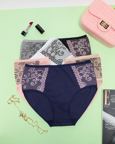 Bavlnená súprava dámskych slipov so vzorom 6 / bal - Spodná bielizeň