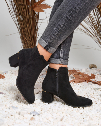 Royalfashion Čierne dámske čižmy na nízkom podpätku Qeretta