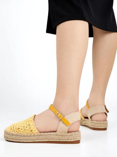 Žlté dámske espadrilky s prelamovaným Triumf - Obuv