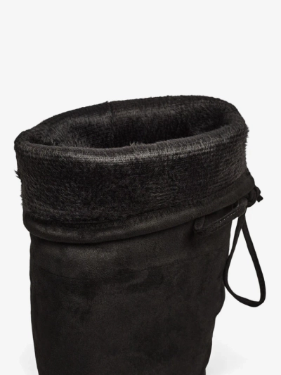 Ženski škornji nad koleno iz eko semiša s peto Eldirros