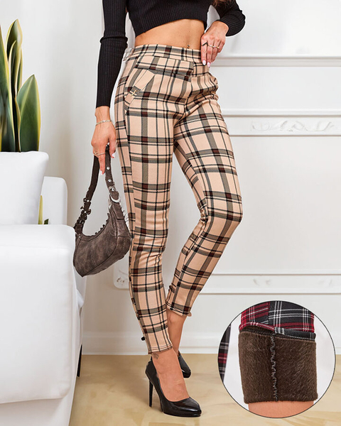 Royalfashion Zateplené kockované dámske tegíny