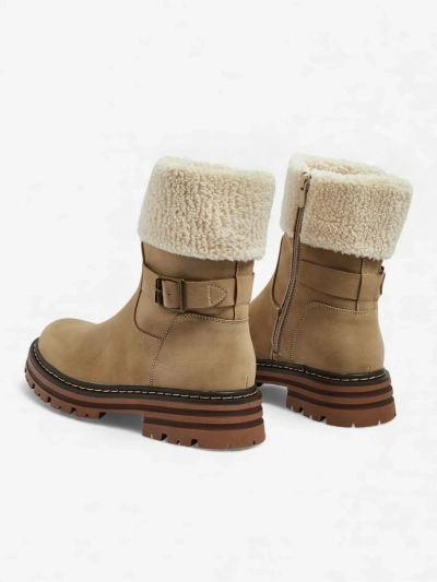 Ženski gležnarji iz eko usnja z ovčjo kožo Merli