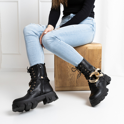 Čierne členkové topánky Iwis - Obuv