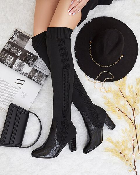 Royalfashion Dámske slip-on čižmy nad kolená Nolera