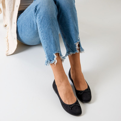 Čierne dámske baleríny s mašľou Doritel - Obuv