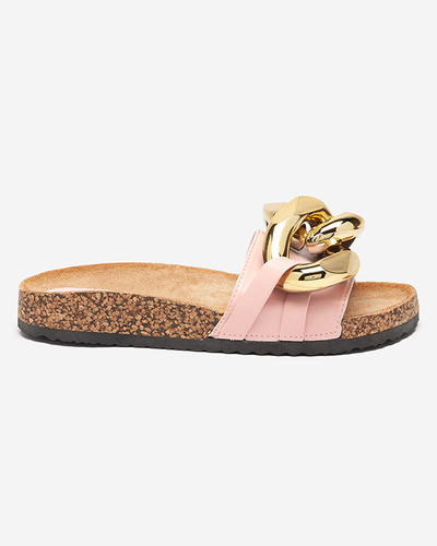 Dámske ružové papuče s ozdobou Sofig- Footwear