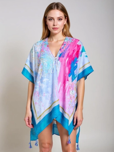 Obleka pareo Royalfashion Calypso – zračna kreacija do kolen, pisana
