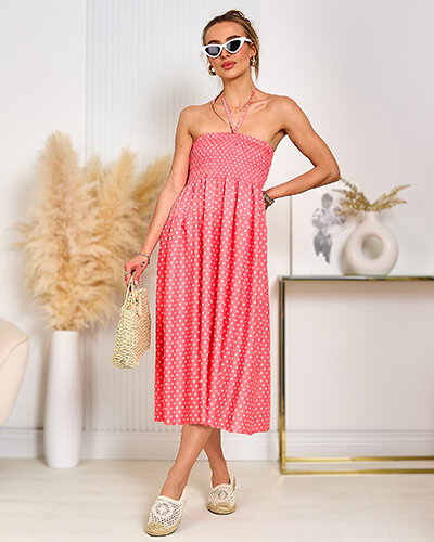 Royalfashion Dámske bodkované šaty po kolená