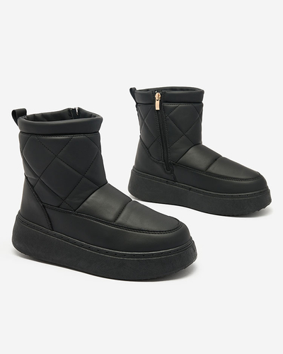 Royalfashion Čierne dámske čižmy a'la snow boots Kacecica