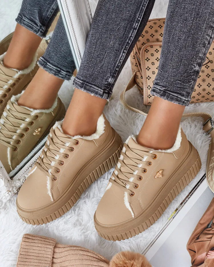 Royalfashion Zateplené dámske tenisky s kožušinou Noxu