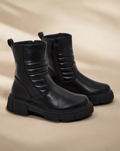 Royalfashion Dámske kožené topánky na členok Borou