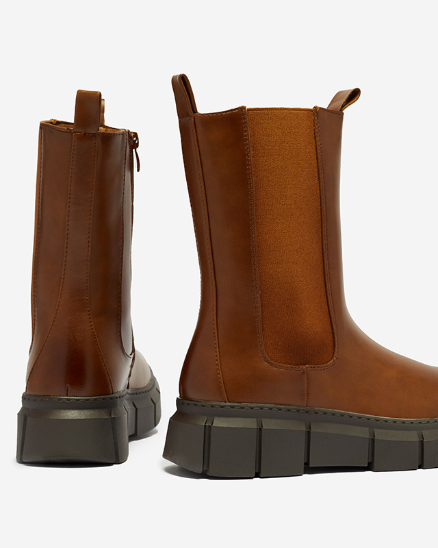 Dámske čižmy na platforme ťavej farby Couell - Obuv