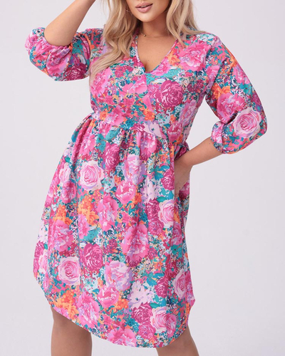 Royalfashion Dámske šaty po kolená s potlačou PLUS SIZE