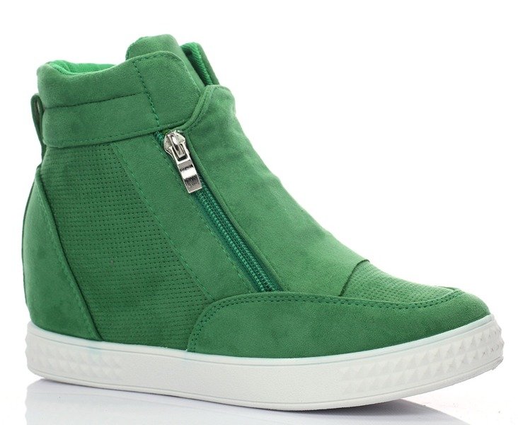 Zielone sneakersy na koturnie Velicienta - Obuwie