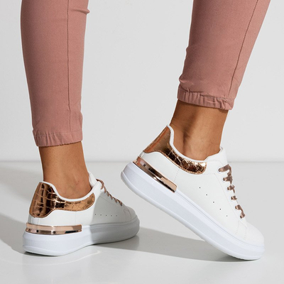 Biele a zlaté dámske športové topánky Pamelia - Oblečenie