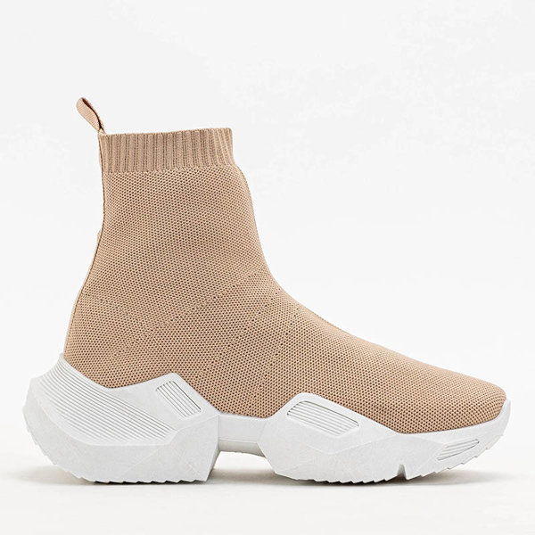 OUTLET Vysoká béžová dámska športová obuv Fisa - Obuv