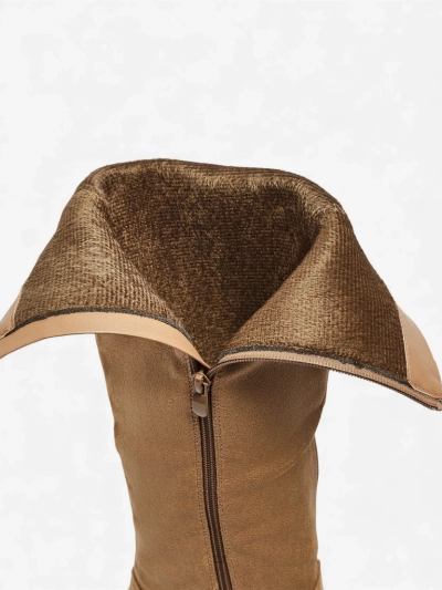 Ženski škornji eko semiš s stebričasto peto Ernala