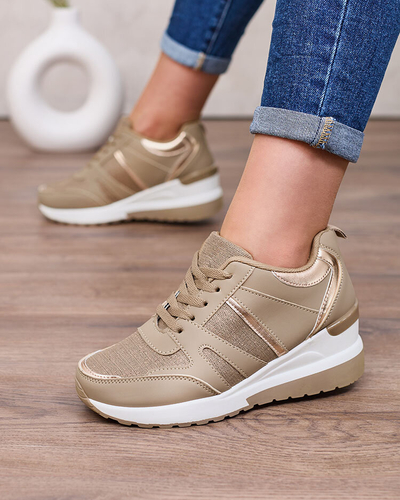 Royalfashion Béžovo-hnedé dámske športové tenisky na platformách Lacyrllia