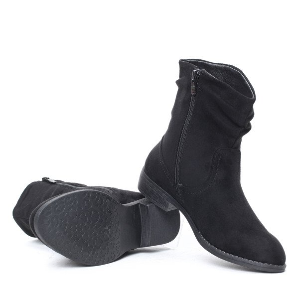 Czarne botki z eko zamszu Jo- Obuwie