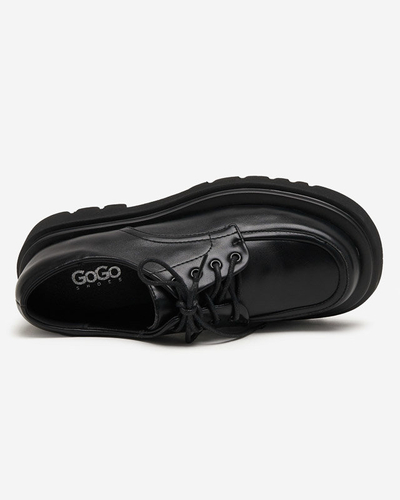 Čierne dámske topánky z ekokože so šnurovaním Gerin - Obuv