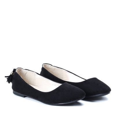 Čierne balerínky so zdobením Olanka - Obuv