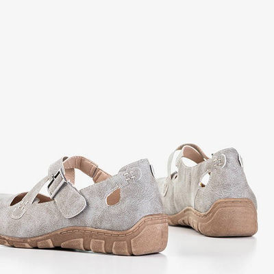 Svetlosivé dámske topánky so zapínaním na suchý zips Grazena - Obuv