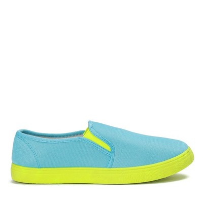 Jasnoniebieskie neonowe trampki slip on Borutta - Obuwie